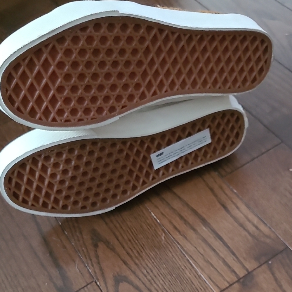 New Vans Sk8 Hi Tapered tufted check golden brown Suede High-Tops size 6.5 - Picture 9 of 12